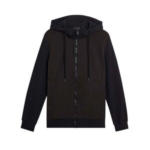 Lyle & Scott Mens Hybrid Softshell Full Zip Hoodie / Black